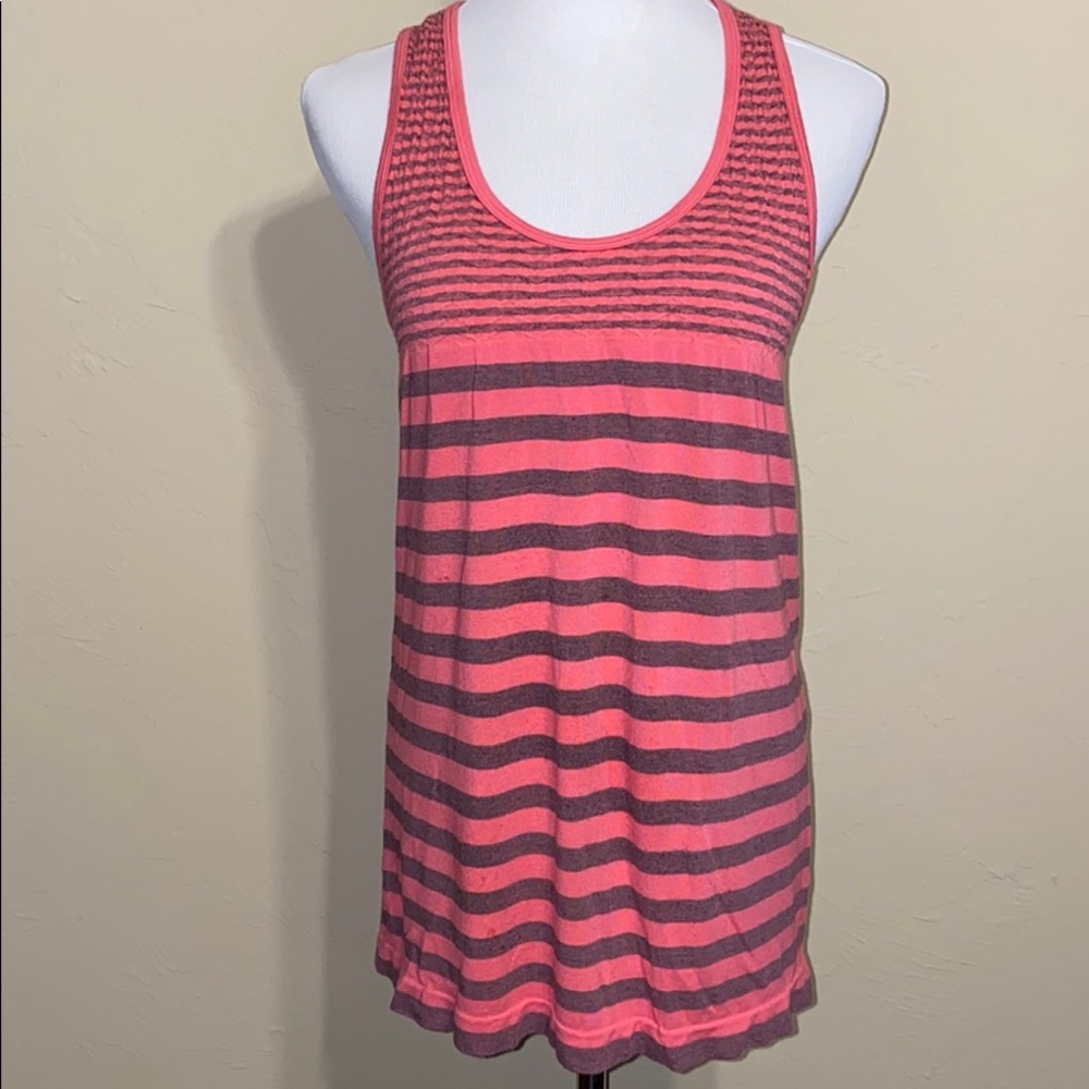 Extra Long Racerback Striped Tank